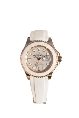 The Oyster Perpetual Yacht-Master Baymax Rose Gold Mix White Rubber Strap 40mm